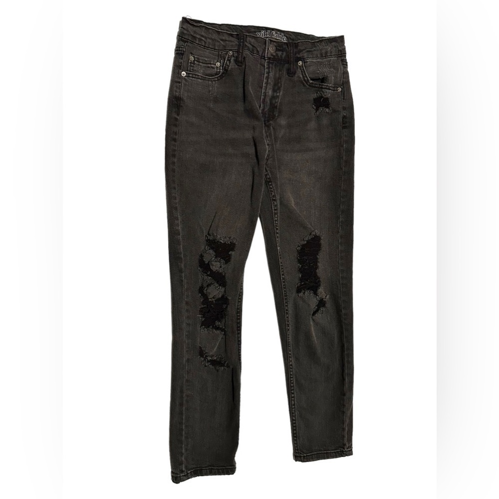 Wild Fable, skinny , distressed, jeans , black,size 0, 28 inch waist , 24 length